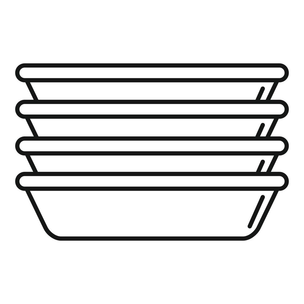 Plastic plates icon, outline style vector