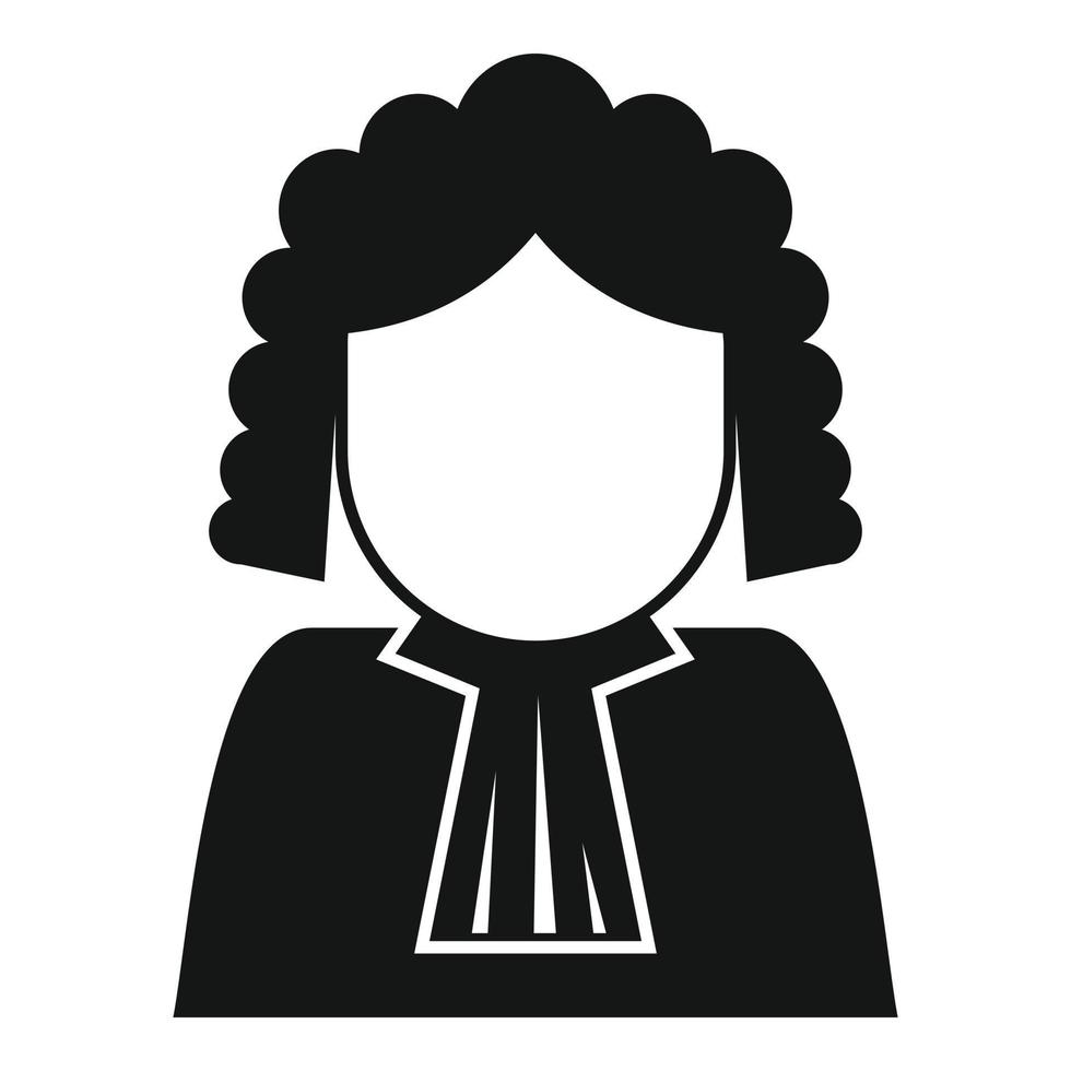 Judge avatar icon, simple style vector
