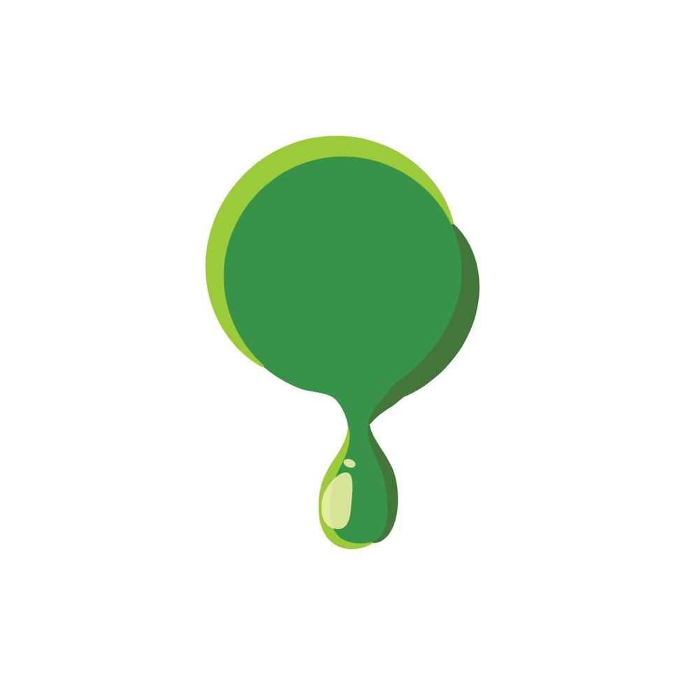 Punctuation mark point made of green slime vector