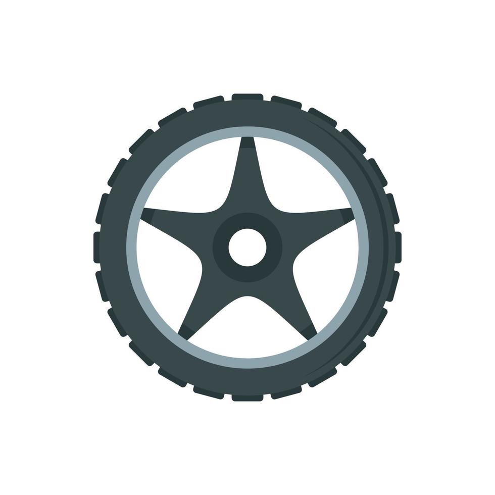 icono de rueda de bicicleta, estilo plano vector