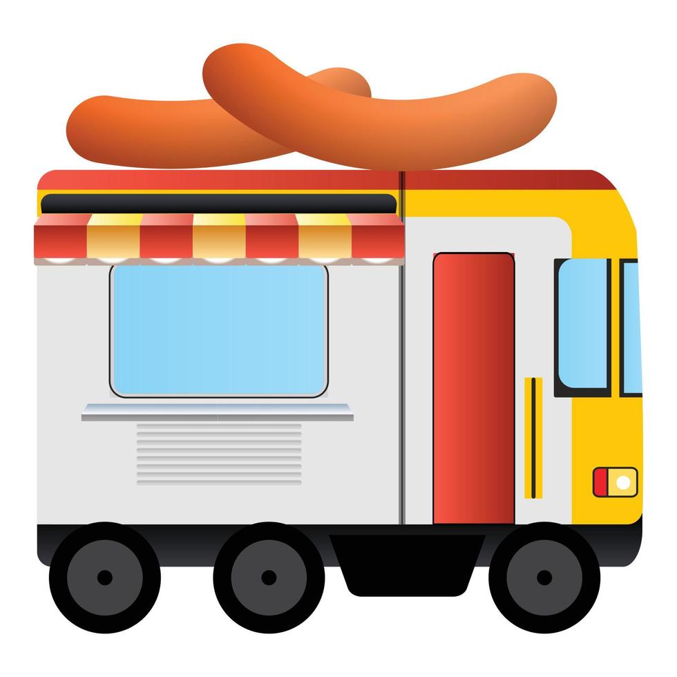 Food truck icon, cartoon style vector