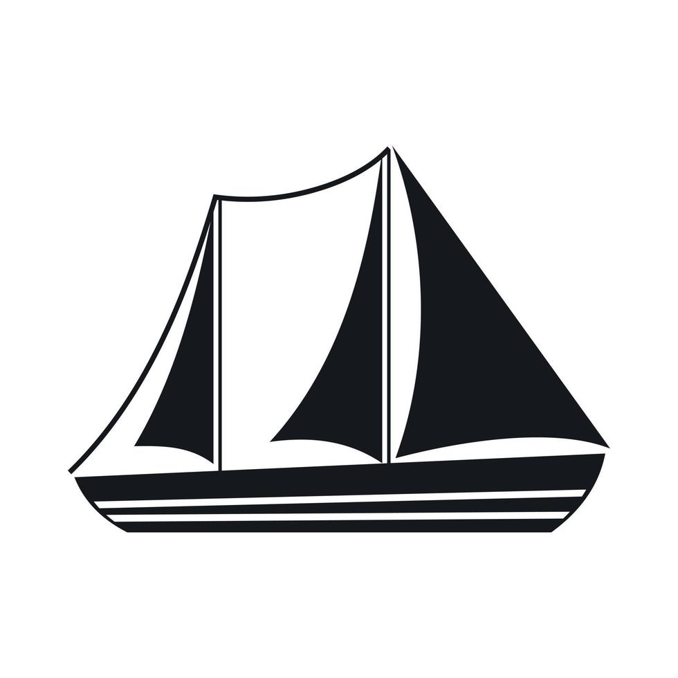 Yacht icon, simple style vector