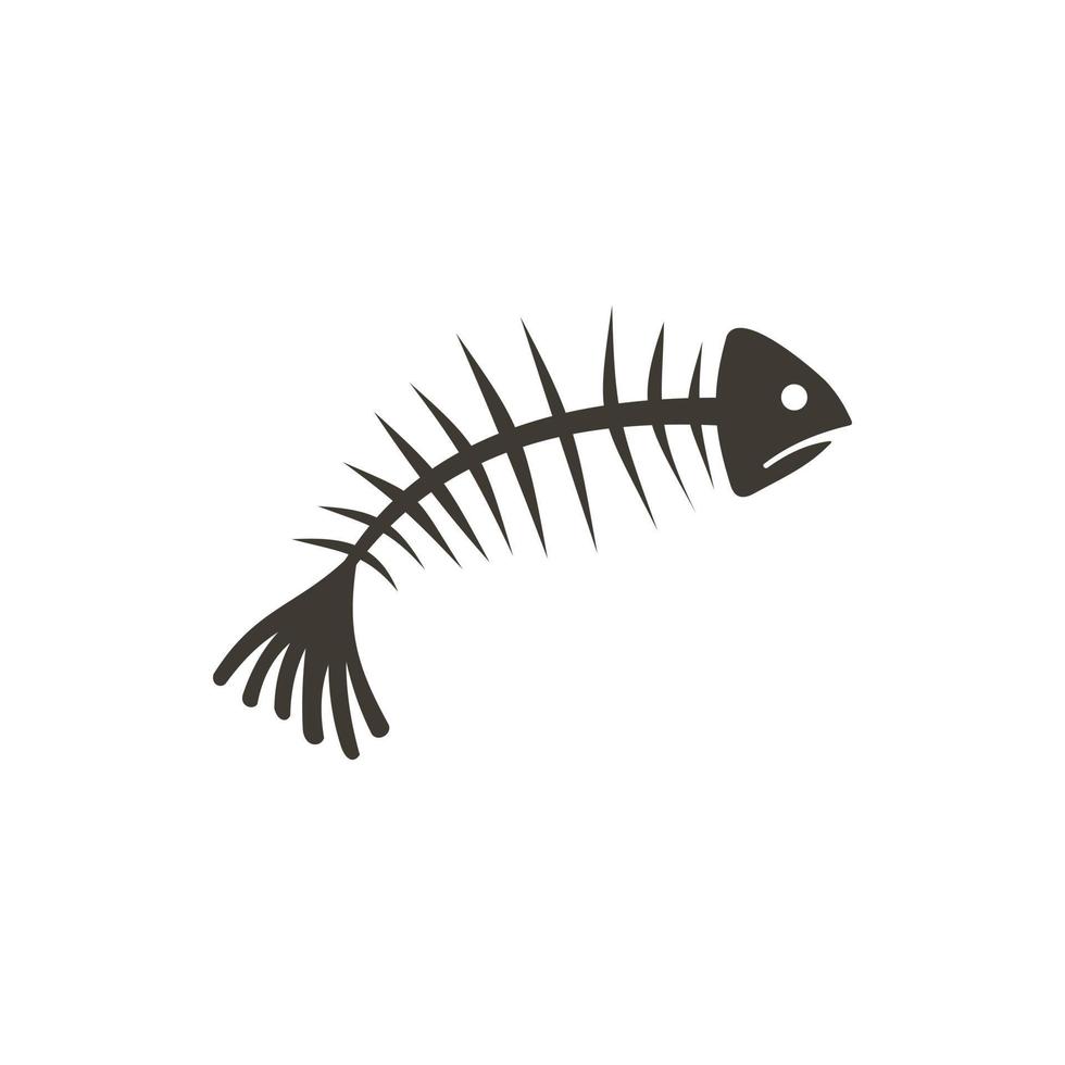 Fish bones icon, flat style vector