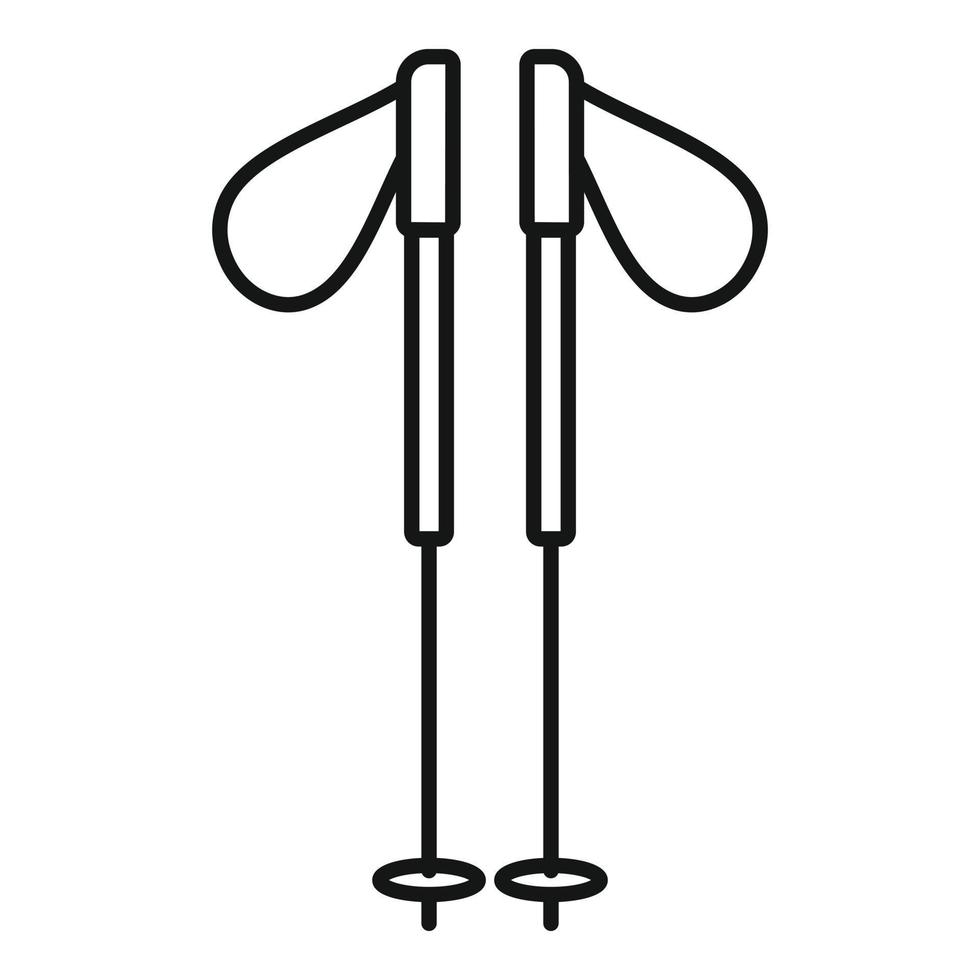 Hiking sticks icon, outline style vector