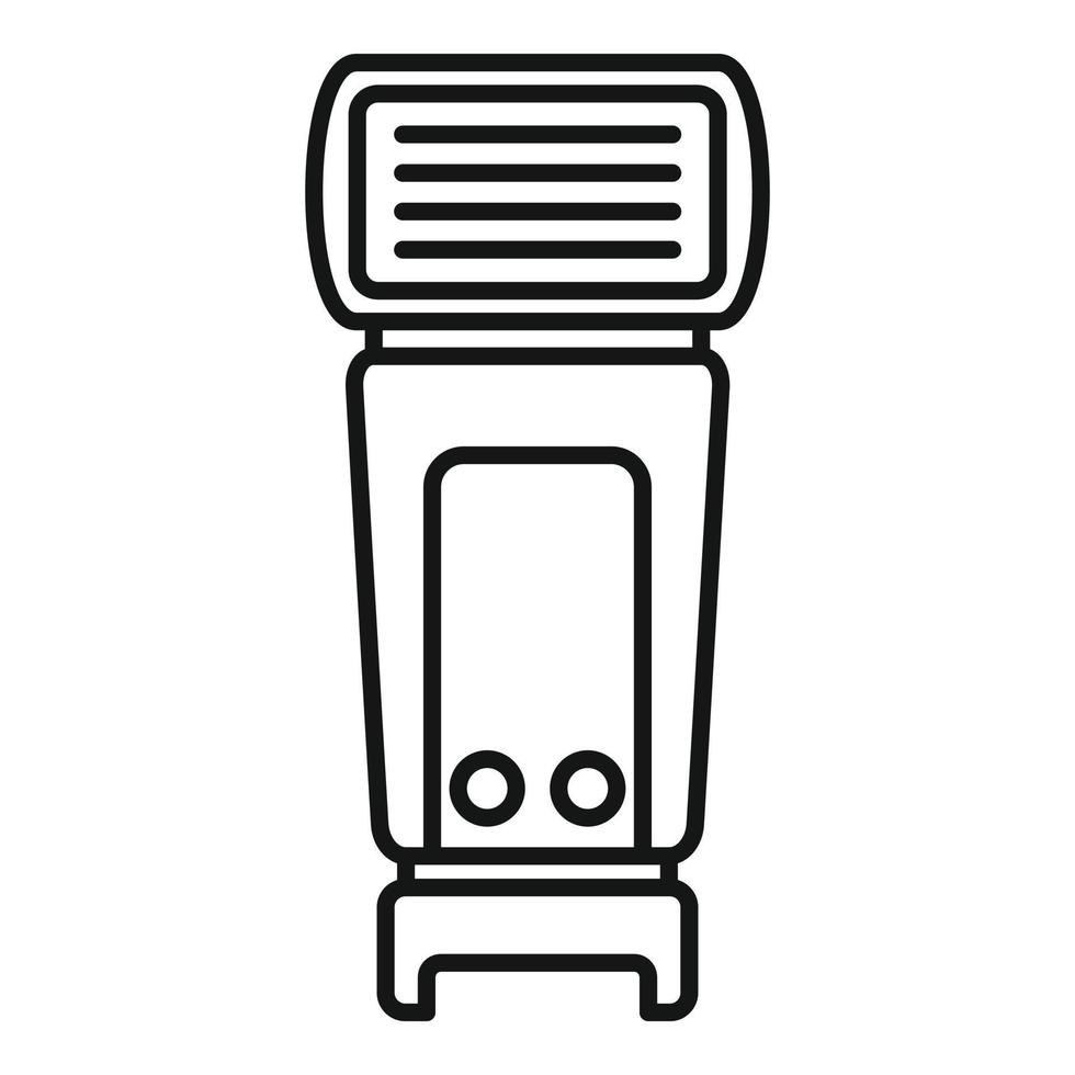 Camera flashlight icon, outline style vector