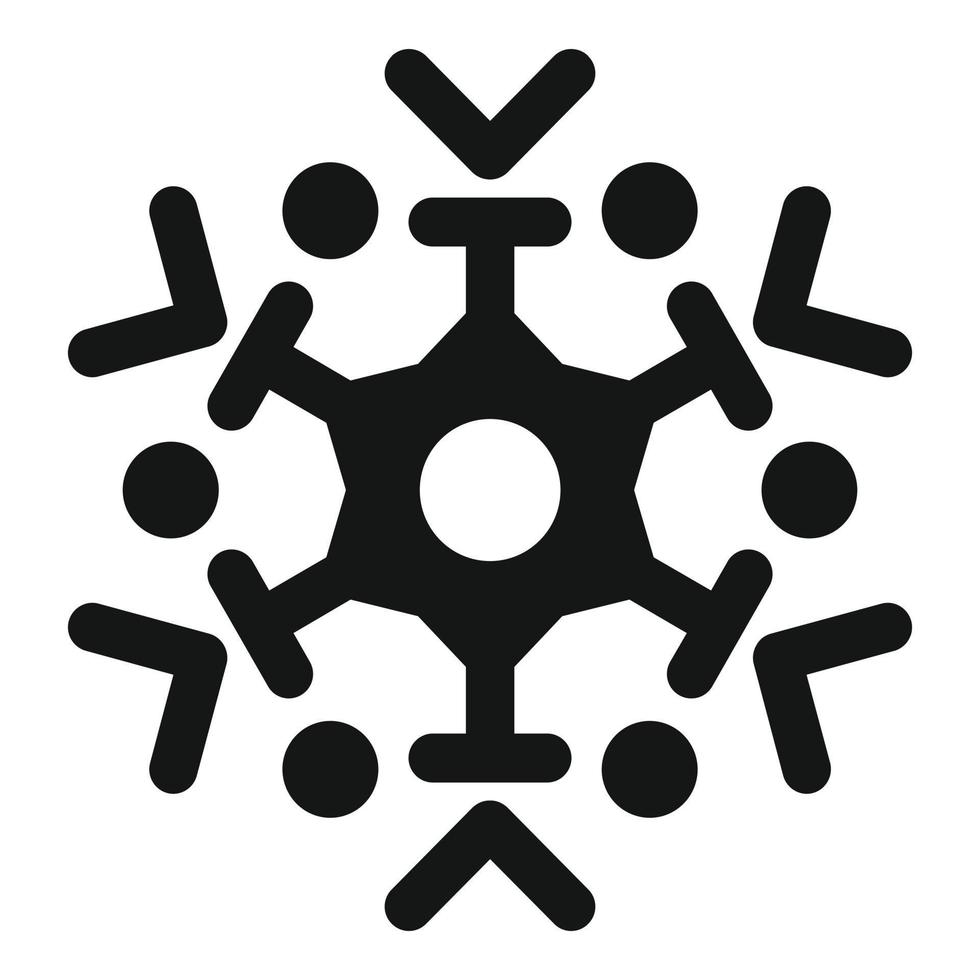 Frozen snowflake icon, simple style vector