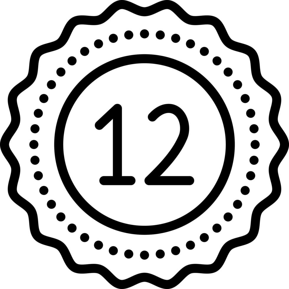 line icon for twelve vector