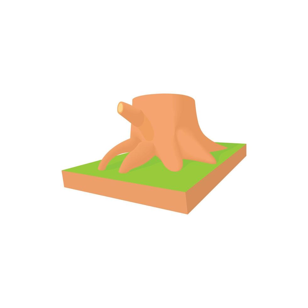 Tree stump icon in cartoon style vector