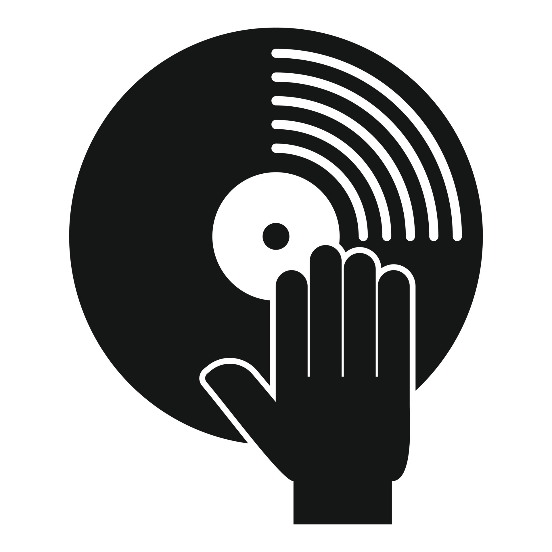Dj hand on vinyl disk icon, simple style 14570279 Vector Art at Vecteezy