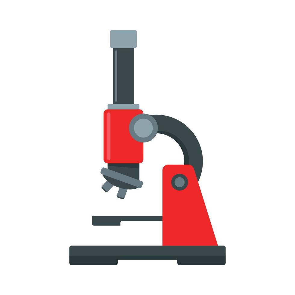 Microscope icon, flat style vector