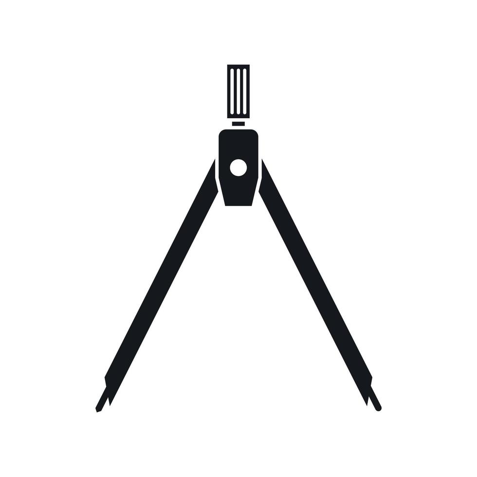 Drawing compass icon, simple style vector