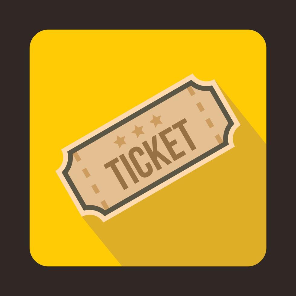 Ticket icon in flat style vector