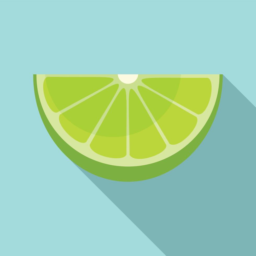 Fresh cutted lime icon, flat style vector