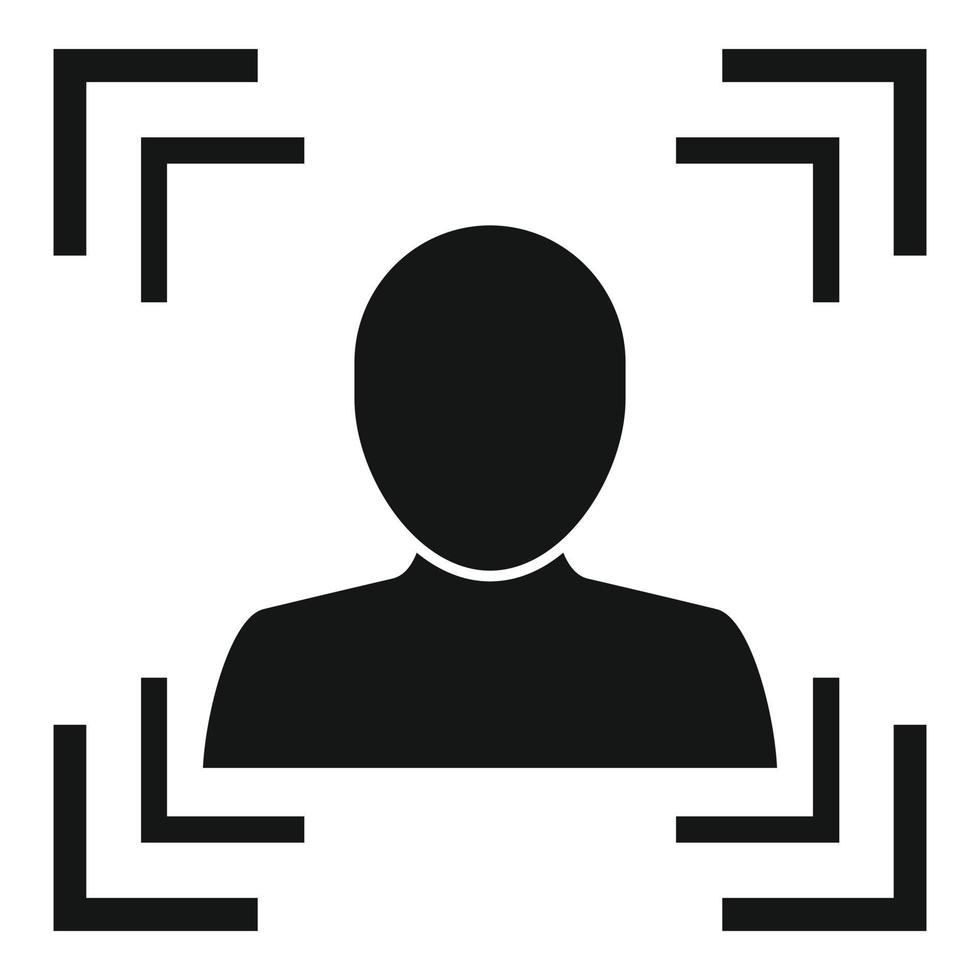 Avatar face authentication icon, simple style vector