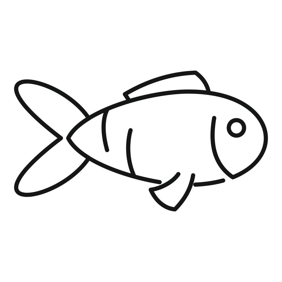 icono de peces exóticos, estilo de esquema vector