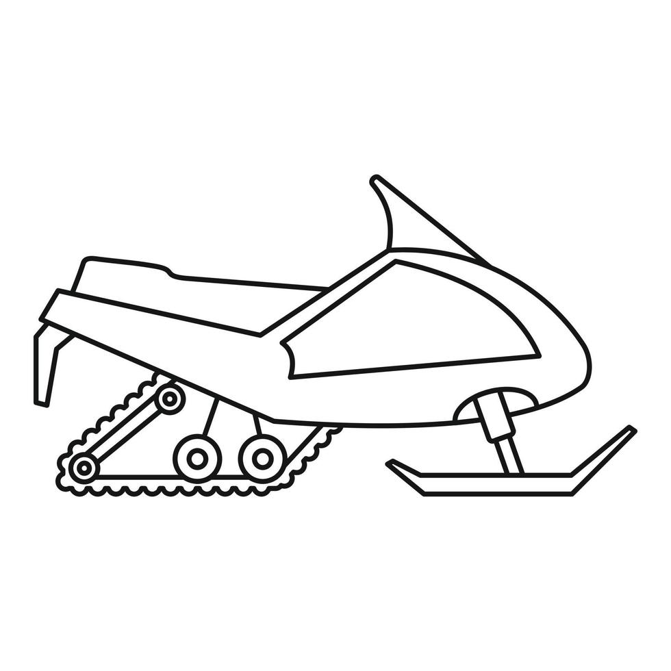 Expedition snowmobile icon, outline style vector