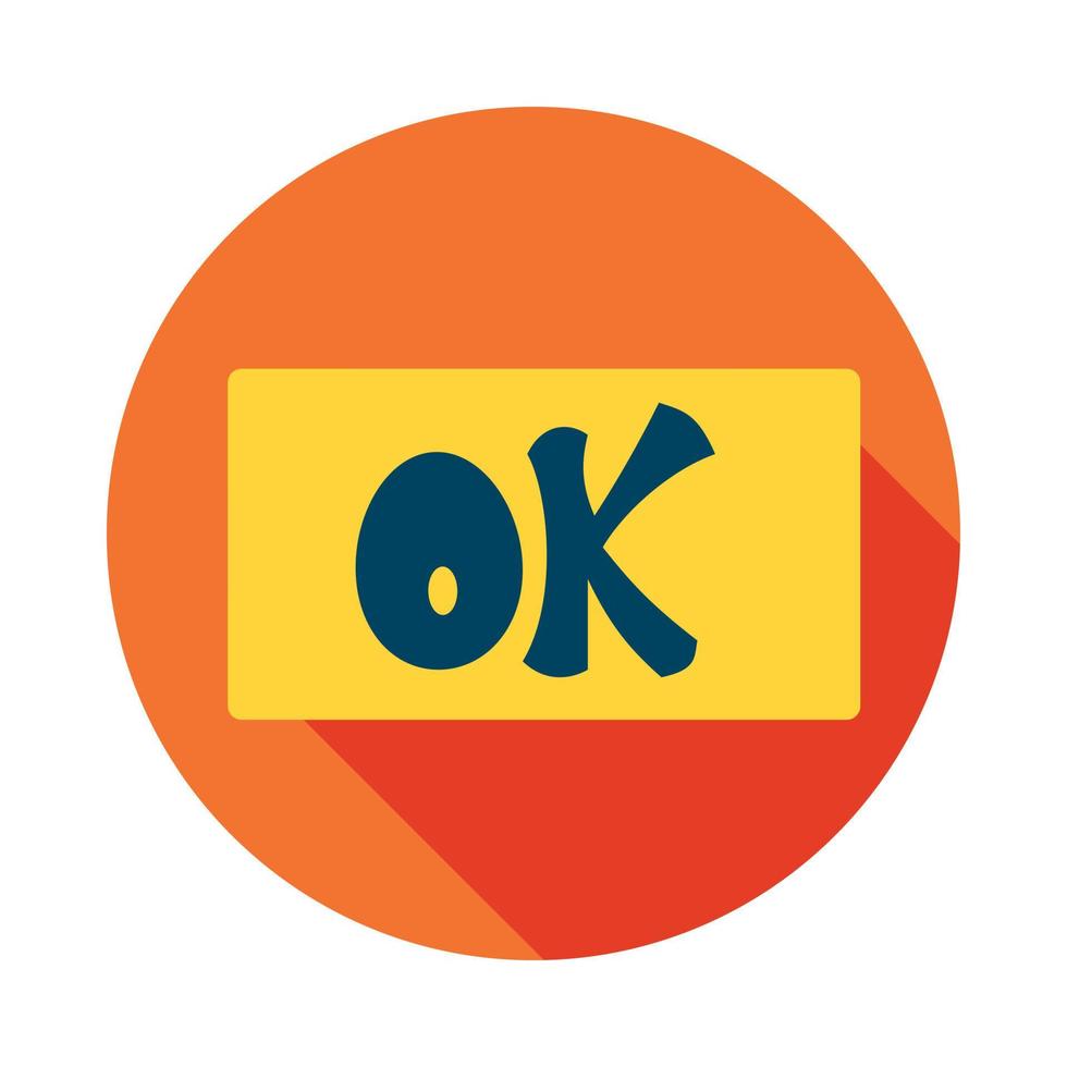 Word ok icon, flat style vector