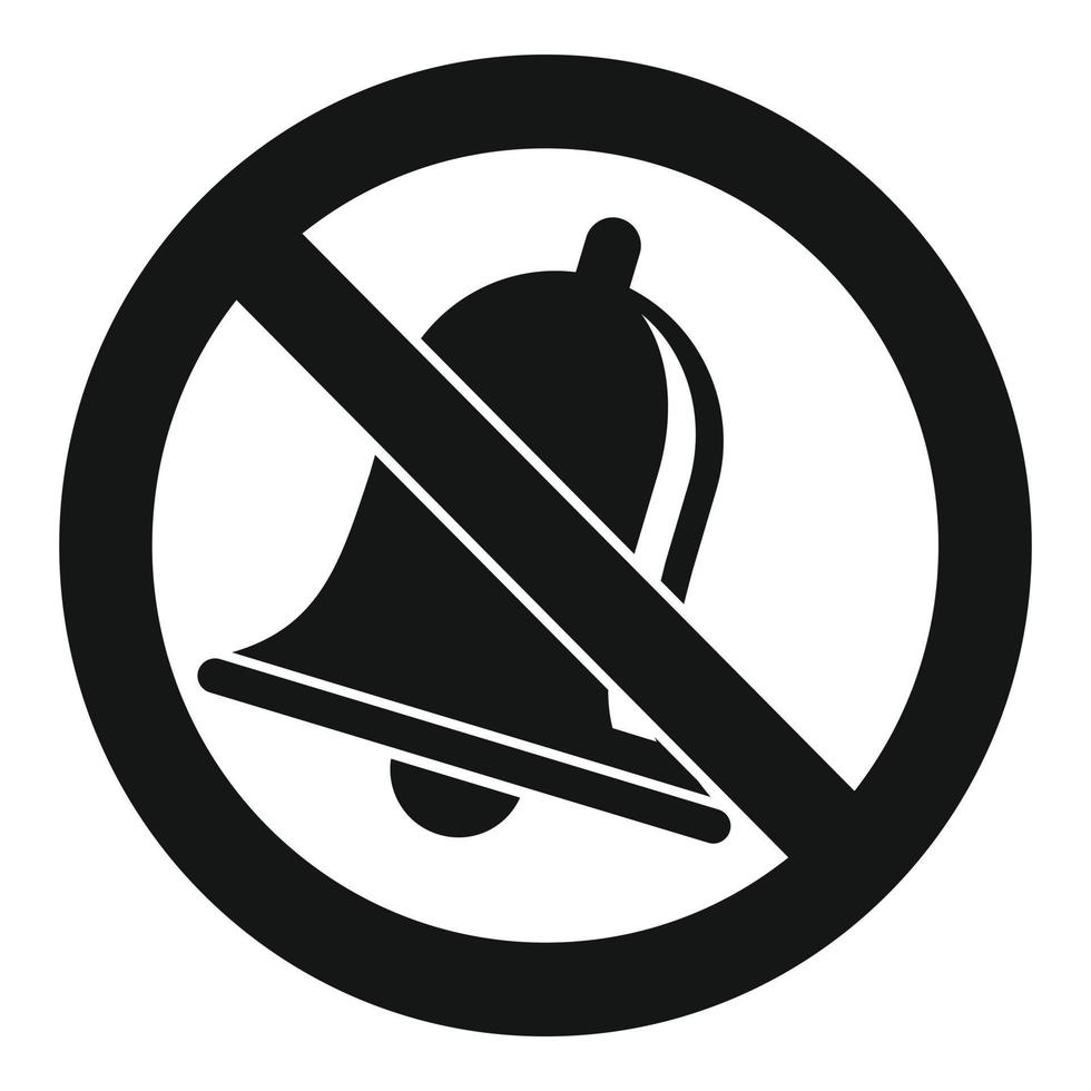 Silence ring icon, simple style vector