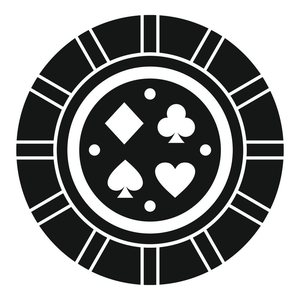 Casino chip lucky icon, simple style vector