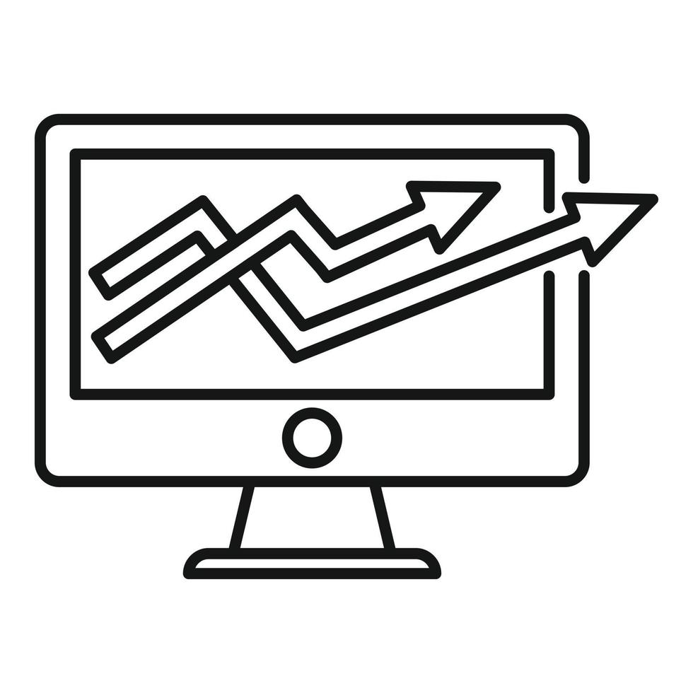 Trade war graph icon, outline style vector
