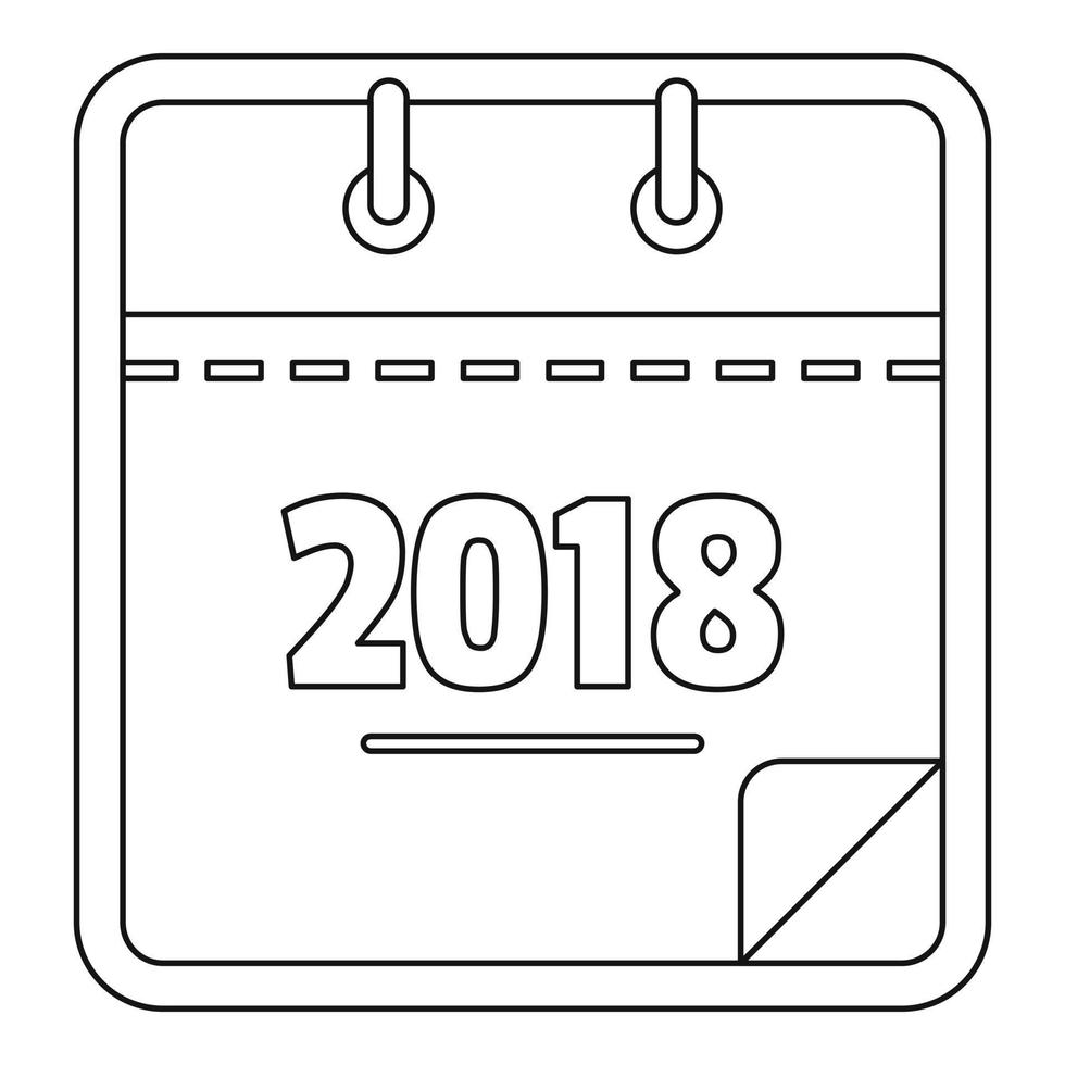 icono de calendario de año, estilo de esquema. vector