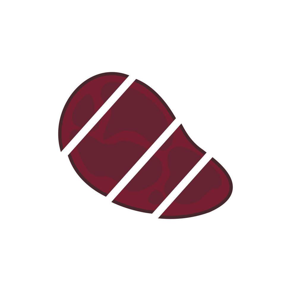 Steak cut into piecesk icon, flat style vector