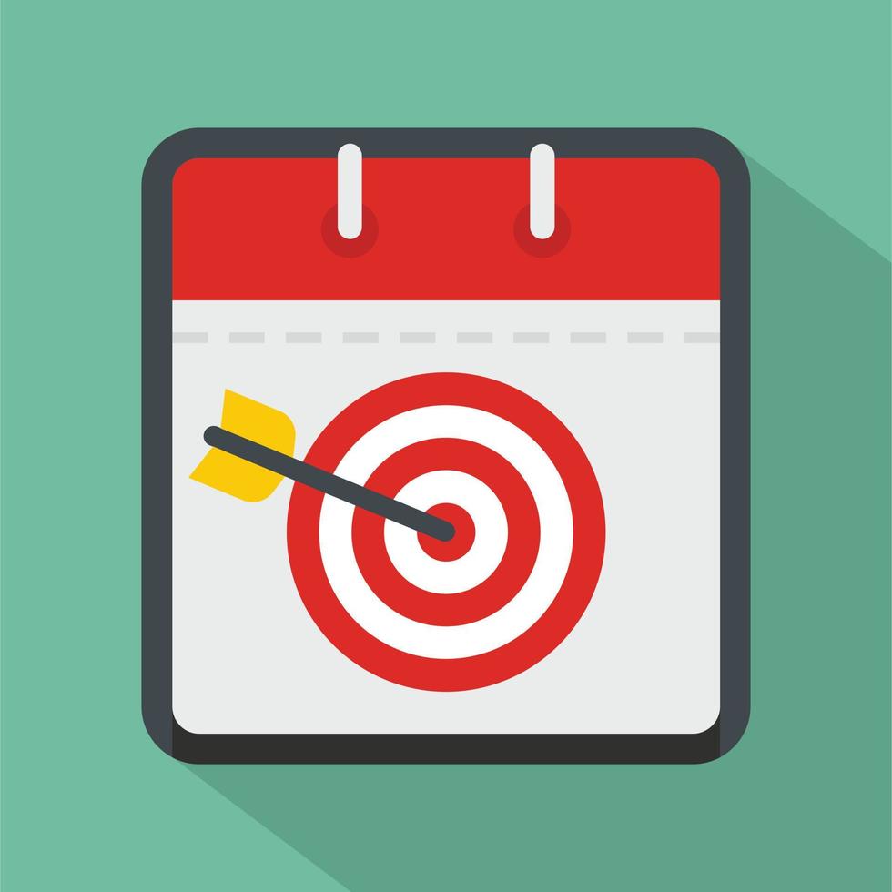 Calendar target icon, flat style vector