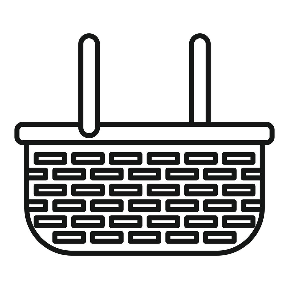 Wicker picnic icon, outline style vector