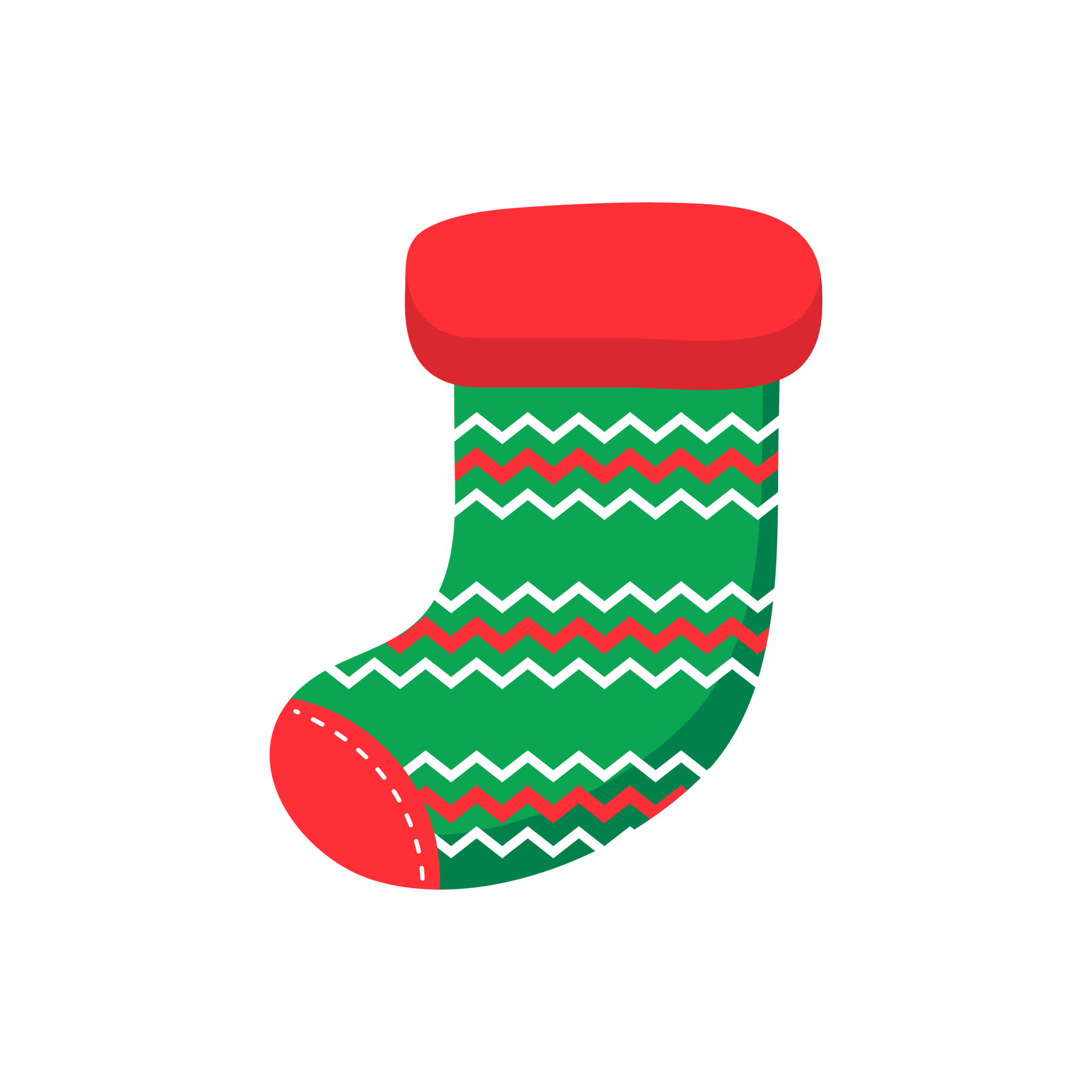 Christmas socks. Red and green socks with various patterns for