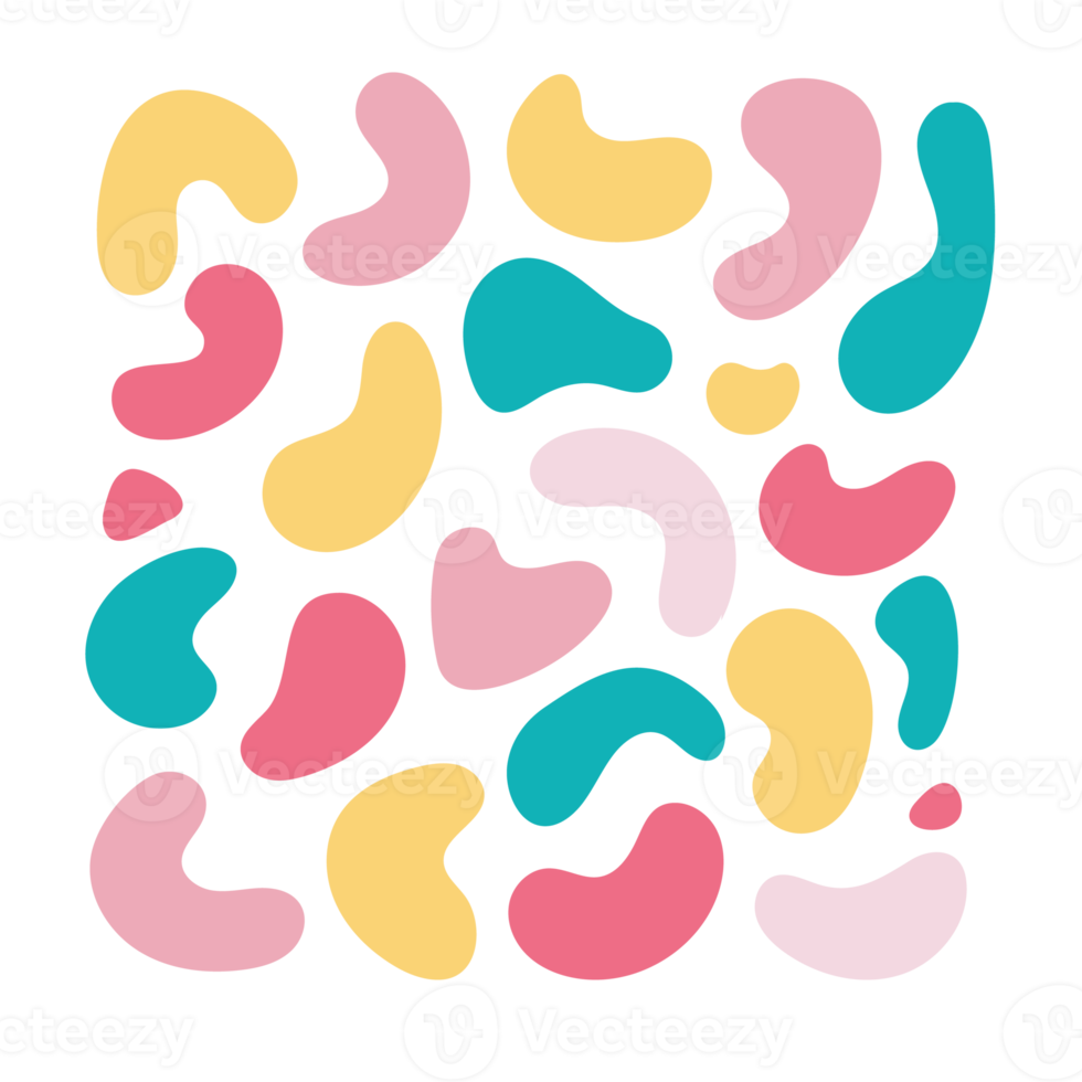 met de hand getekende vettige druppels vloeibare vormen achtergrond png