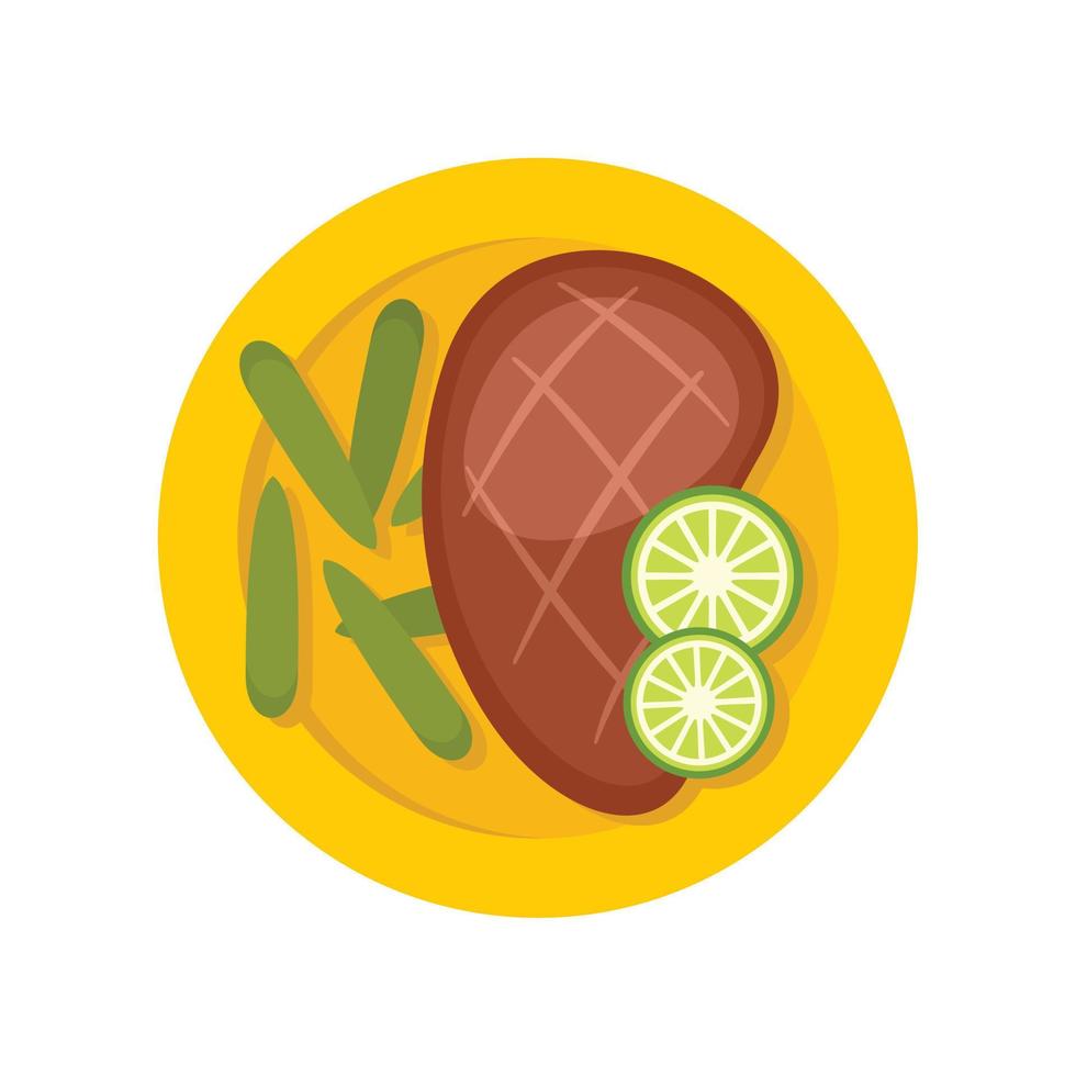 Mexican steak icon, flat style vector