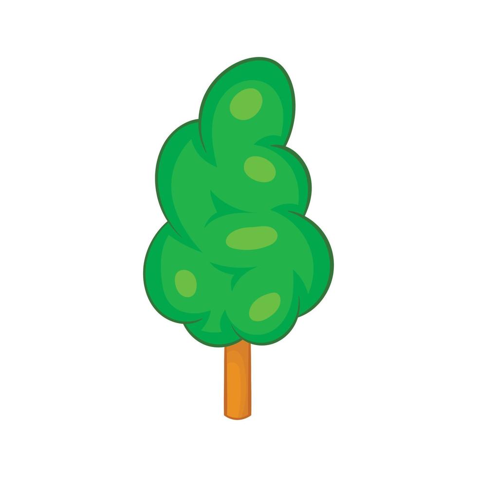 Green tree icon in cartoon style vector