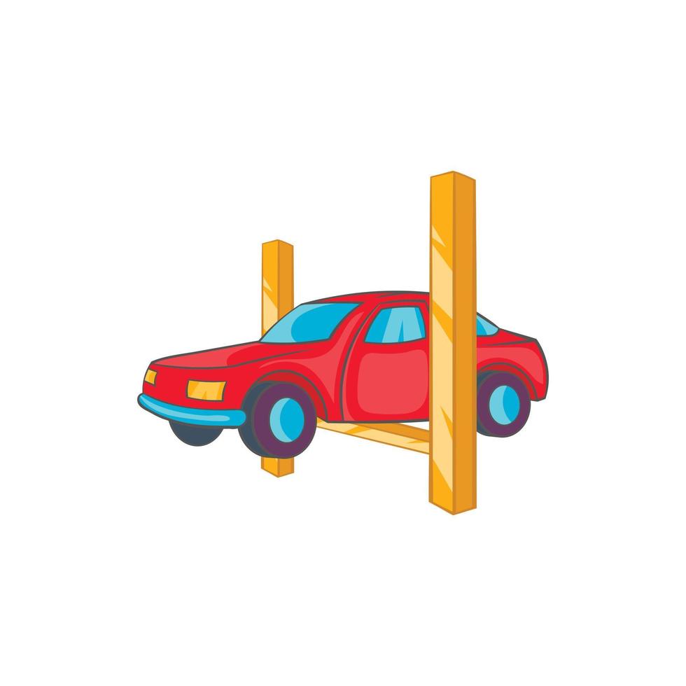 icono de elevación de coche en estilo de dibujos animados vector