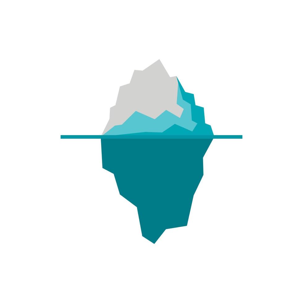 icono de iceberg, estilo plano vector