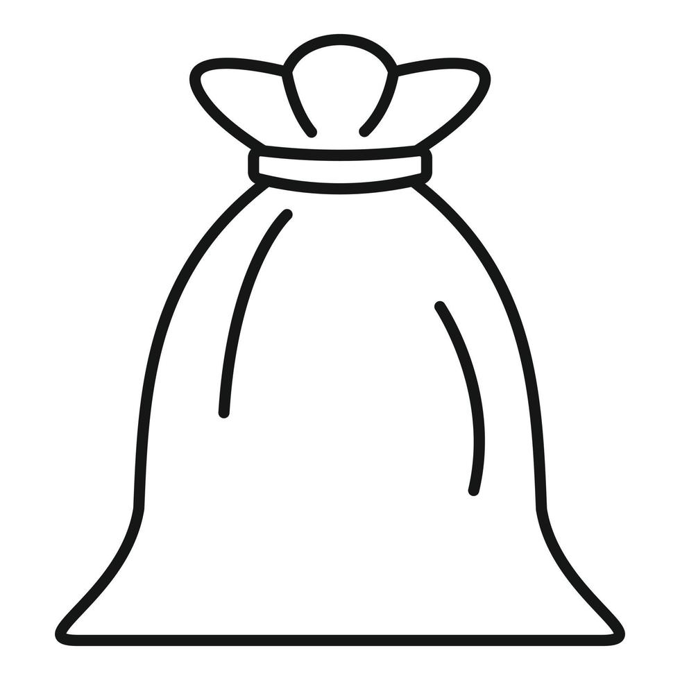icono de saco, estilo de esquema vector