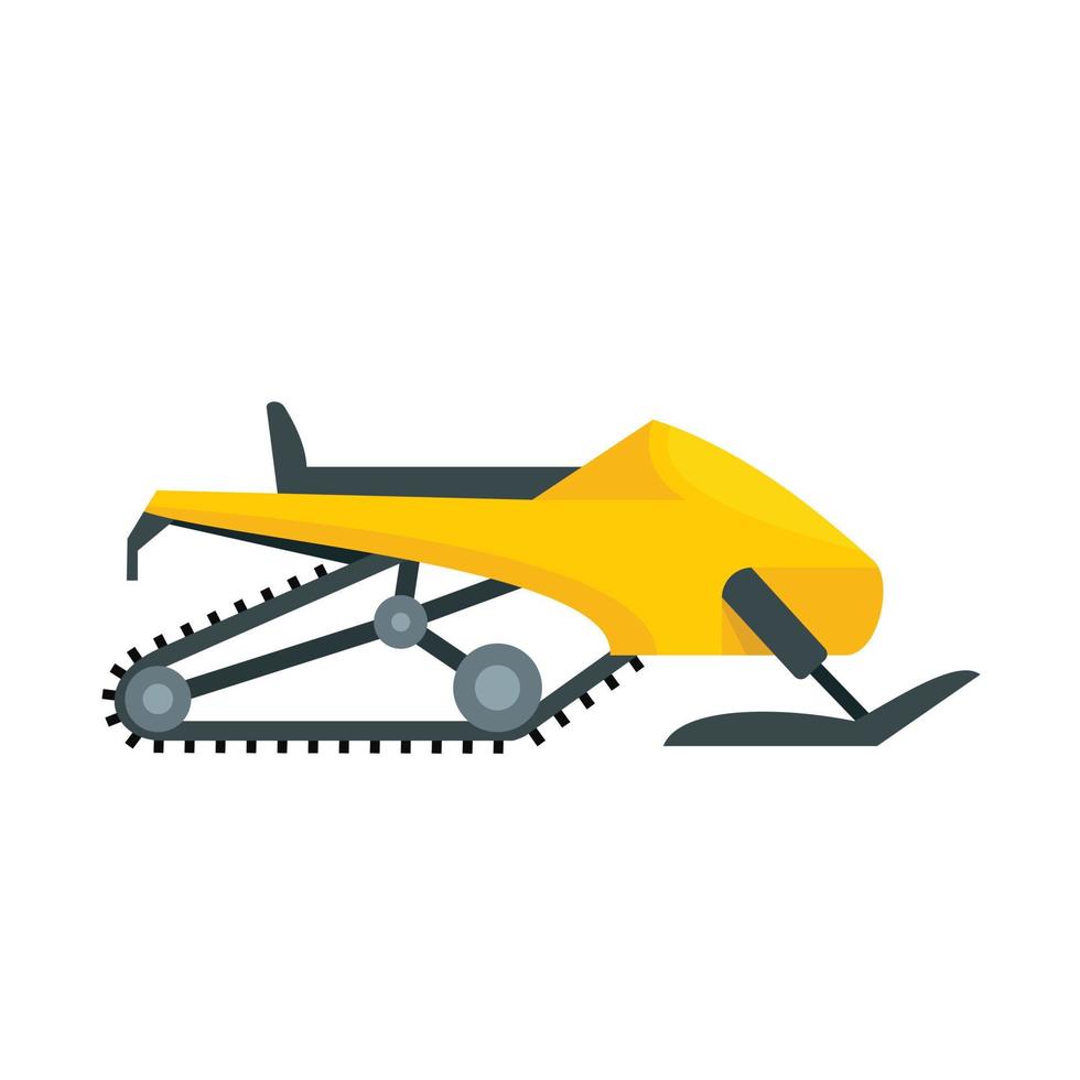 Sport snowmobile icon, flat style vector