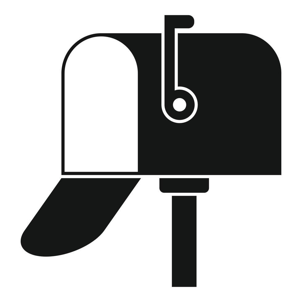 Open home mailbox icon, simple style vector