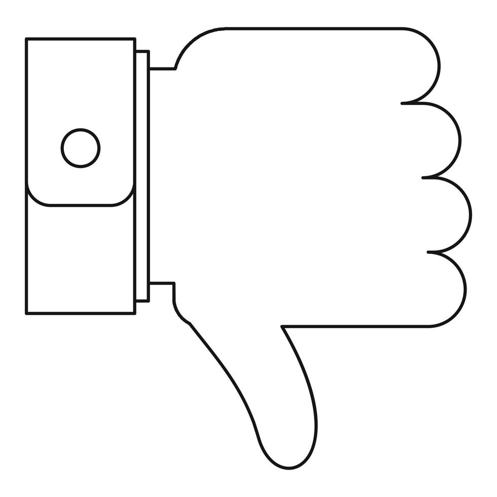 Thumb down icon, outline style. vector