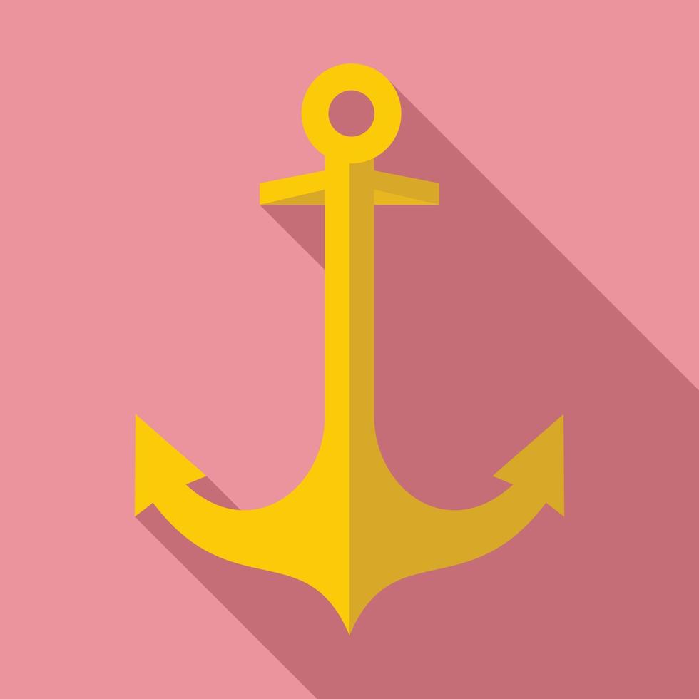 Hook anchor icon, flat style vector