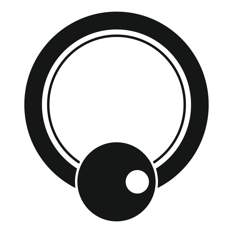 Beauty piercing icon, simple style vector