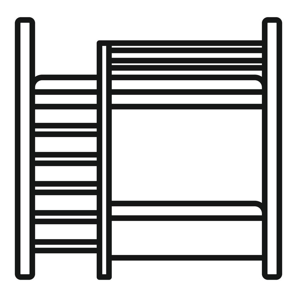 icono de litera de muebles, estilo de esquema vector