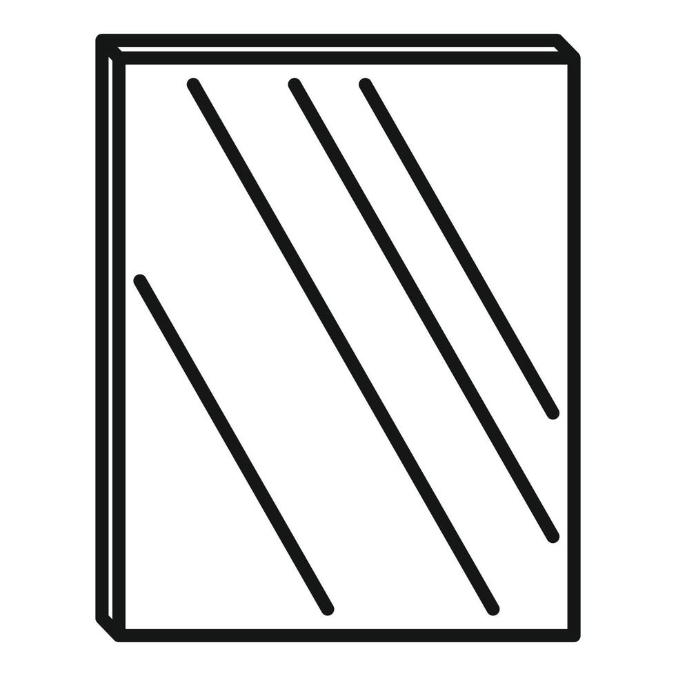 icono de vidrio de ventanas, estilo de contorno vector