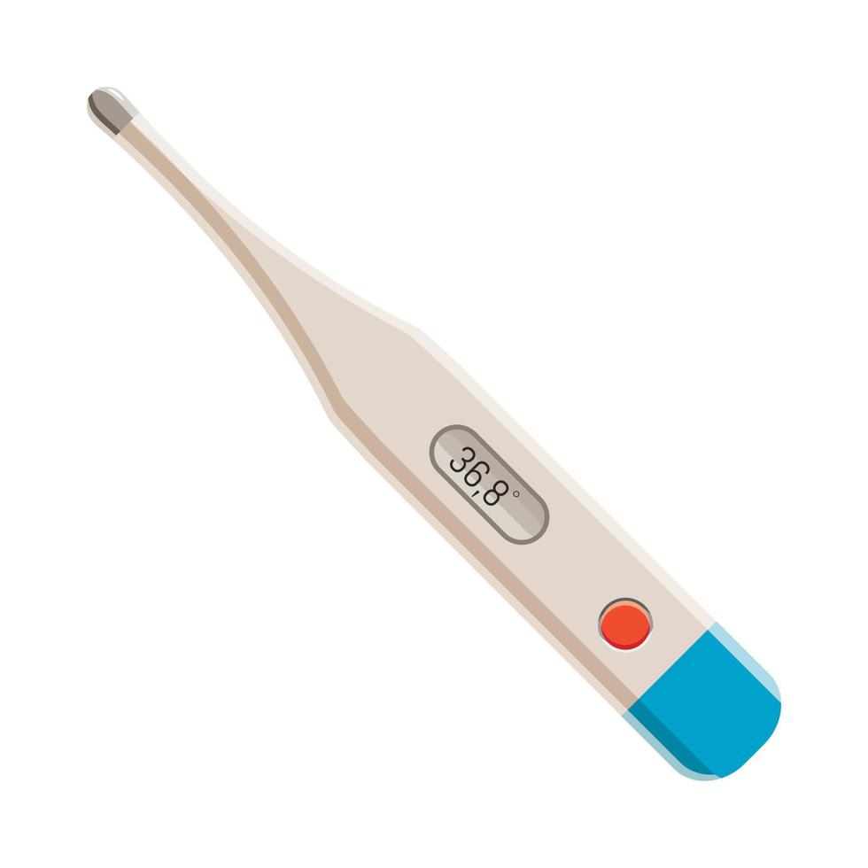Electronic thermometer icon, cartoon style vector