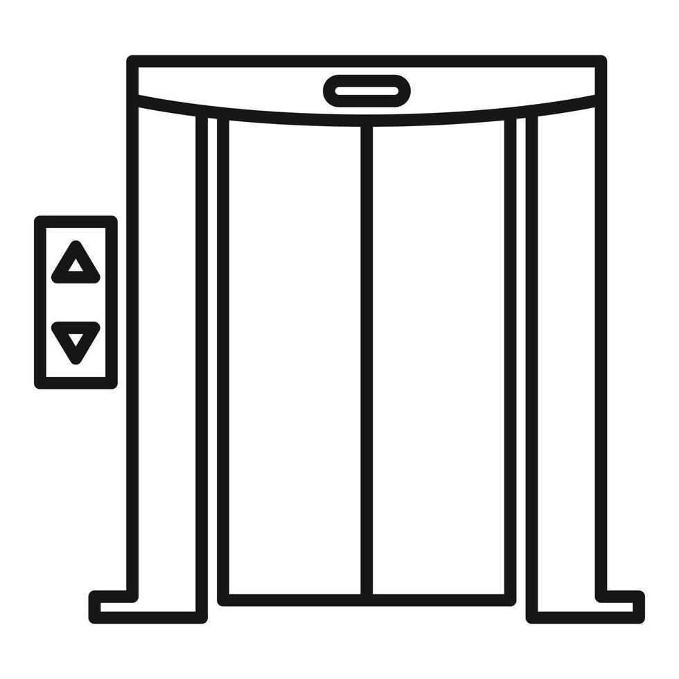 Door elevator icon, outline style vector