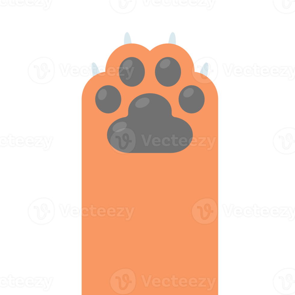 Dog and cat paws with sharp claws. cute animal footprints png