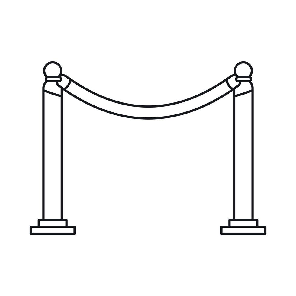 Barrier rope icon in outline style vector