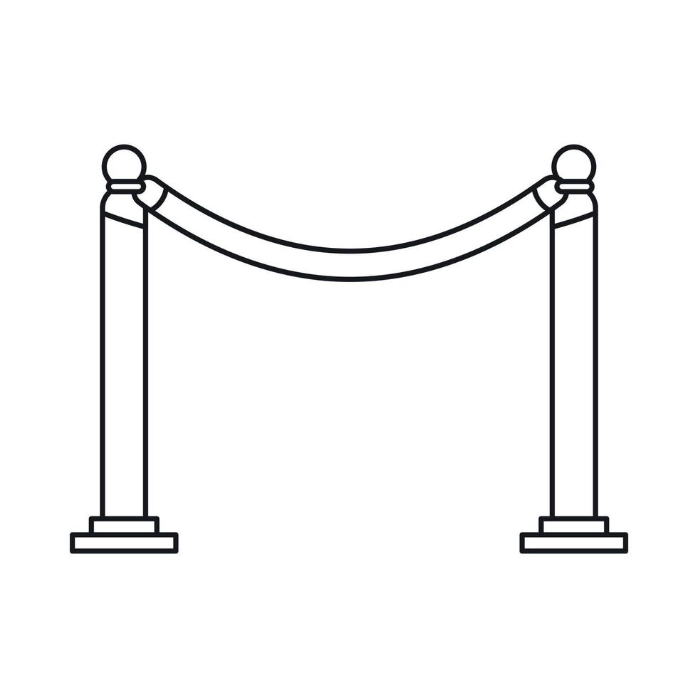 Barrier rope icon in outline style vector