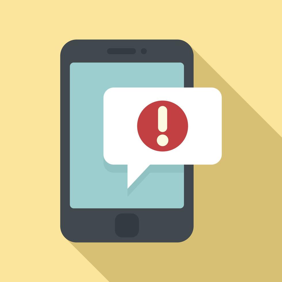 Smartphone notification icon, flat style vector