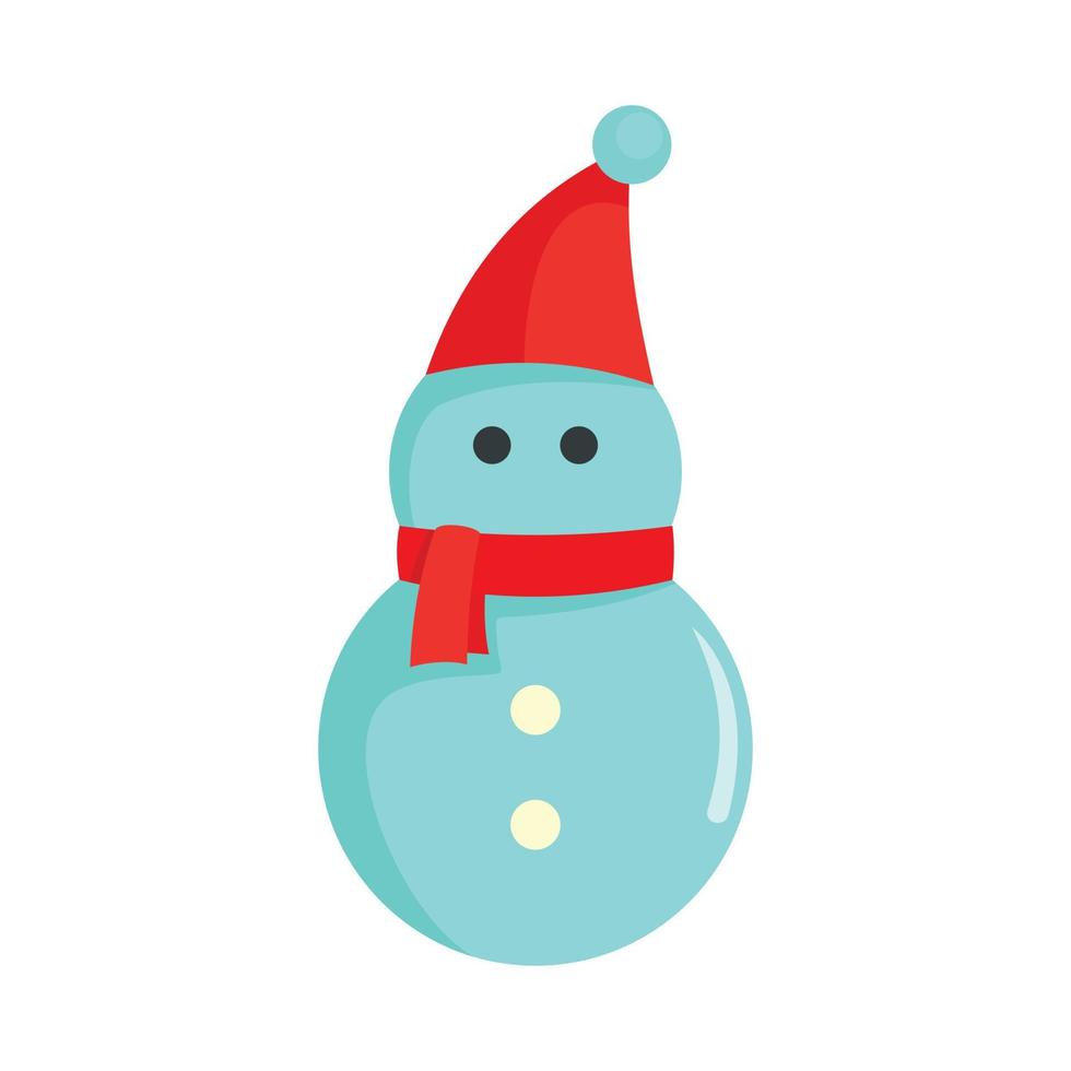 Snowman icon, flat style vector