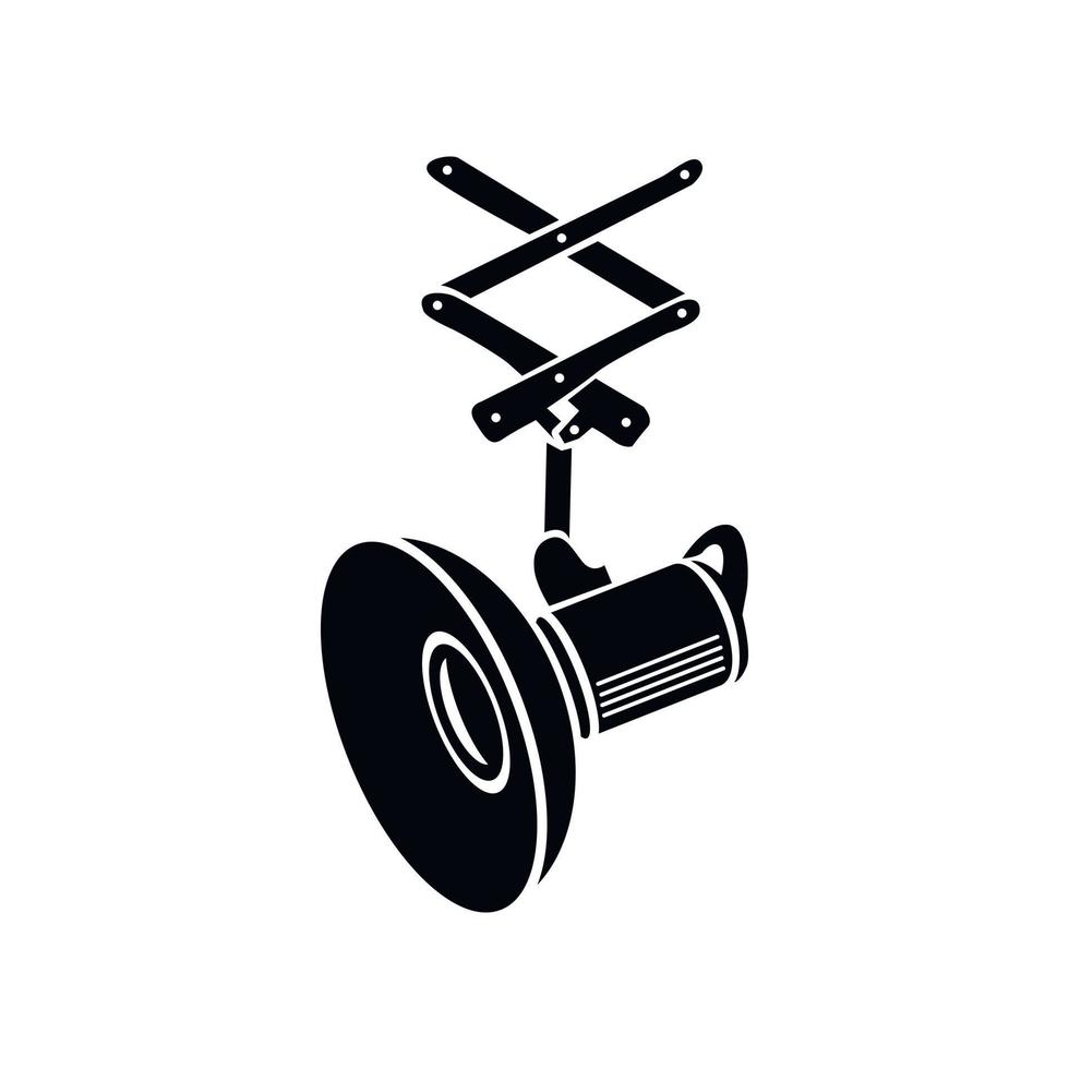 Hanging professional flashlight icon, simple style vector